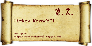 Mirkov Kornél névjegykártya